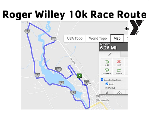 Roger Willey 10K Race Route
