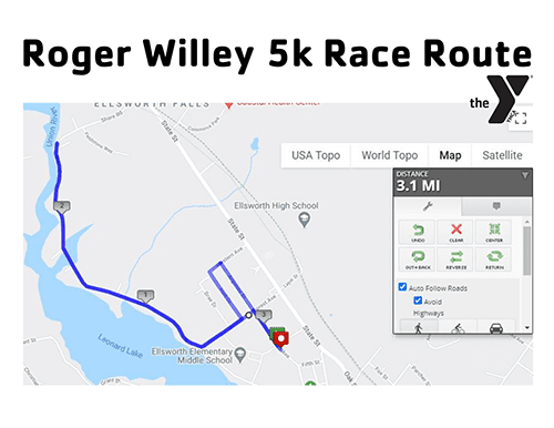 Roger Willey 5K Race Route